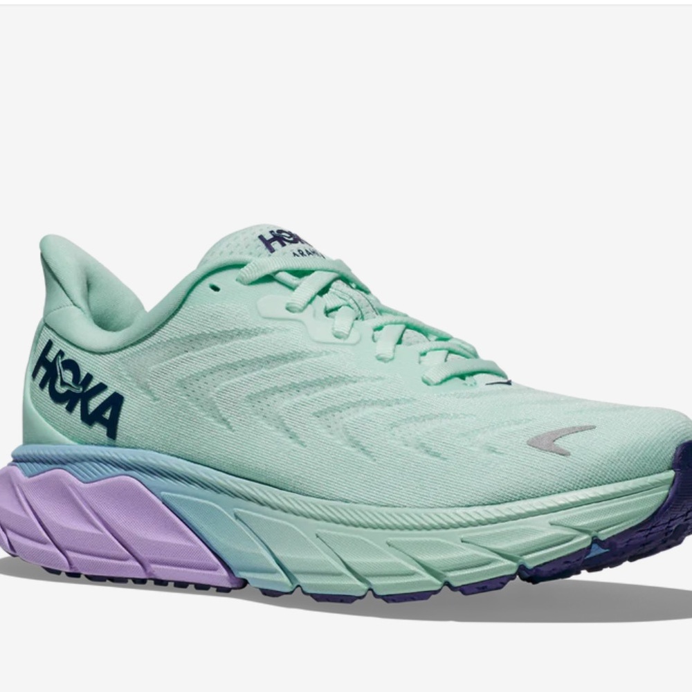 Hoka One One Arahi 6 Women's Shoes - Mint and Lavender - Picture 1 of 9